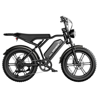 Vélo électrique V8 H9 Ebike Retro Fat Bike avec moteur et pneus larges, équipé d'un phare LED avant pour les sports de plein air