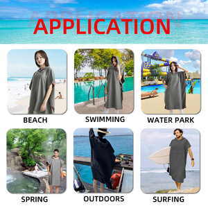 Logo <span class=keywords><strong>personnalisé</strong></span> microfibre séchage rapide <span class=keywords><strong>poncho</strong></span> serviette femme et homme sans sable Surf Robe à capuche serviette de plage pour le <span class=keywords><strong>bain</strong></span> des adultes - Product Image 4