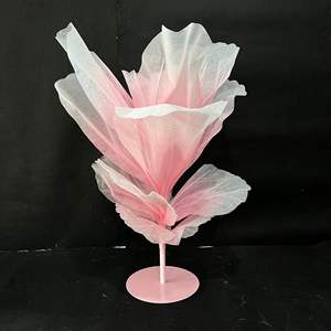 H-847 웨딩 실크 인조 꽃 수제 튤 꽃 통로 안내 연회장 장식 배경 - Product Image 1