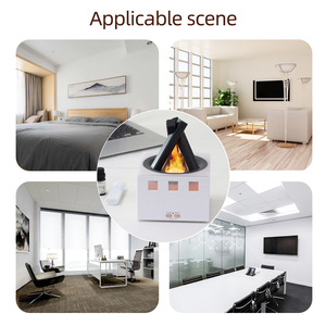 Humidificador ultrasónico eléctrico USB Smooth YX-2761 Square Campfire de 0.5L con diseño de vetas de madera para uso en el hogar y la oficina - Product Image 5