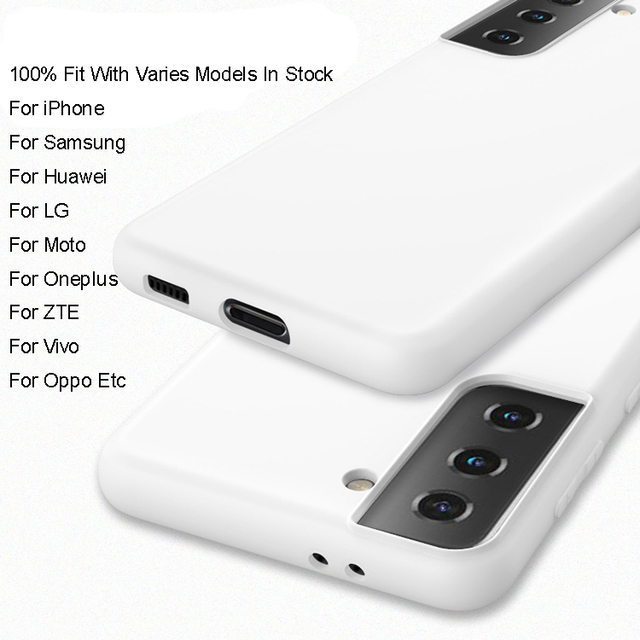 Wholesale Silicone Rubber Coating Blank Phone Case White 2mm Shockproof High Quality Soft Mobile Cover Cell Phone Case
