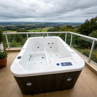 Baignoire Spa Autoportante Moderne en Acrylique Zevana avec Contrôle GECKO, 10 Jets, Fonctions Hydromassage et Bain de Remous pour 3 Personnes
