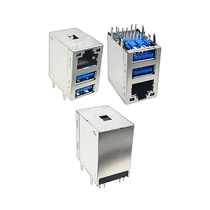 Dual <span class=keywords><strong>USB</strong></span> 3.0 filtro transformador Jack PA66 Tab-Up Gigabit soquete RJ45 Ethernet rede conector do produto Ethernet conectores - Product Image 1