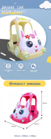 Meilleur prix voiture jouet lapin électrique pour l'extérieur voiture de course gonflable en plastique de dessin animé parent-enfant pour bébé