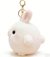 Porte-clés en peluche lapin mignon de dessin animé, unisexe, en coton floqué, 10 cm, breloque de sac, décoration de téléphone portable