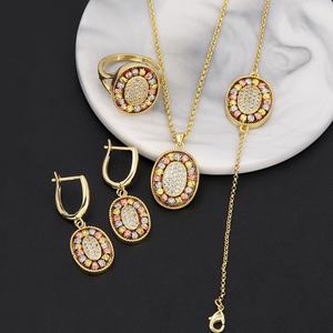 Jxx 4-piece Jewelry <b>Set</b> Fashion Ring Earrings Necklace <b>Bracelet</b> <b>Set</b> 24k Gold Plated <b>Bracelet</b> Women's Jewelry Wedding Ring - Product Image 1