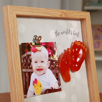 Neture NP1035 New Design 3D Casting Baby Handprint & Footprint Wood Crystal Photo Frame