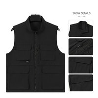 Gilet de pêche imperméable à séchage rapide avec logo personnalisé, multi-poches, pratique, gilet de travail en maille pour homme, pour l'extérieur