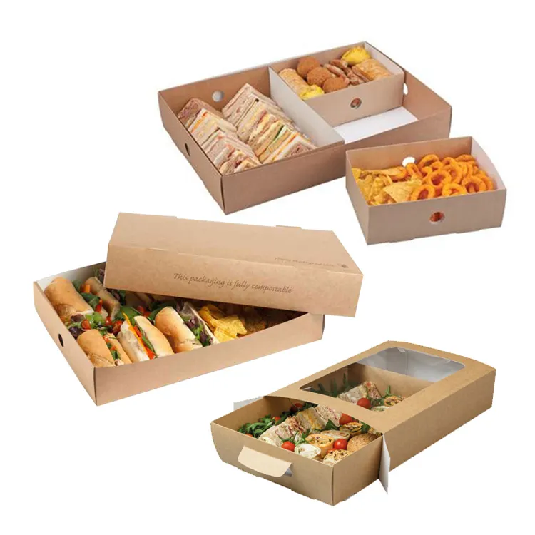कस्टम रीसायकल takeaway स्वस्थ थाली खाद्य बॉक्स दूर ले कागज shawarma बॉक्स डिस्पोजेबल दूर ले खाद्य पैकेजिंग दोपहर के भोजन के बक्से