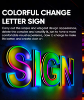 Enseigne commerciale LED RGB personnalisée, lettres 3D couleur, logo de magasin, utilisation extérieure et domestique, étanche IP65, charge sans fil
