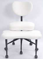 Fauteuil convertible moderne avec roulettes, support lombaire pour TDAH, hauteur réglable, poignée, en tissu Teddy