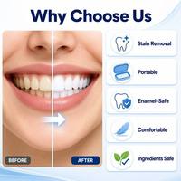 Soins bucco-dentaires, bandes blanchissantes pour les dents vegan sans peroxyde, 14 pièces, produit blanchissant pour les dents, portable, vente en gros