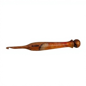 Wooden & Resin Colorful Fashion <b>Crochet</b> <b>Hook</b> Needles <b>Set</b> 20cm 3mm Convenient for Hand Knitting and <b>Crochet</b> DIY Crafts - Product Image 3
