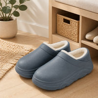 Chaussons en fourrure pour hommes, antidérapants, semelle EVA, doublure en fourrure chaude, chaussons d'intérieur confortables, logo personnalisé