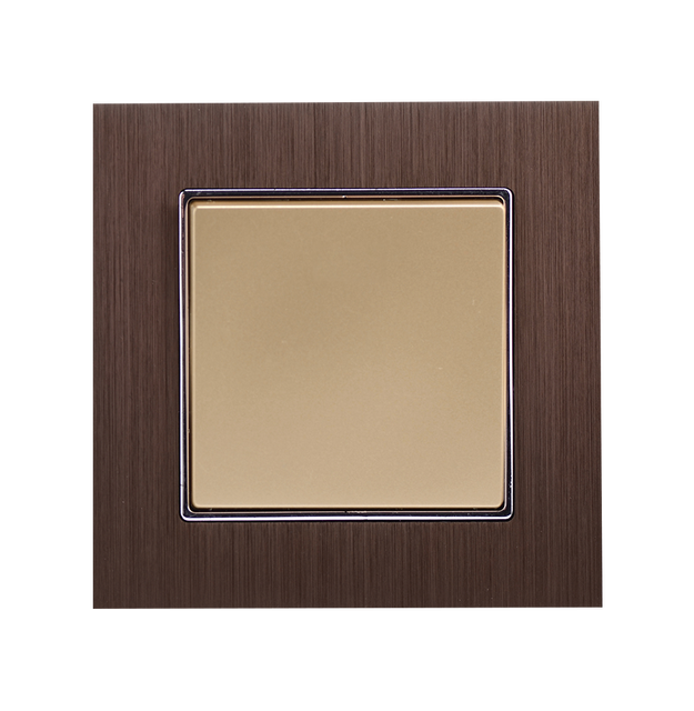 Luxury 10A 220-250V~ Wall Switch Brushed Aluminum Electric Wall Switch with European Standard Wall Mounted