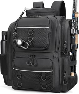 Free sample Fishing Tackle Backpack with Rod Holders, <b>Bottle</b> Holder, Storage Bag Store Fishing Geard - Product Image 1