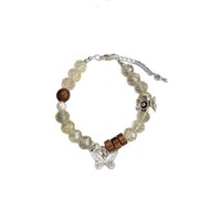 Bracelet en cristal jaune citron naturel à facettes avec perles et pendentif papillon en bois d'agar de style chinois, cadeau pour femme, BUSTYLE Made