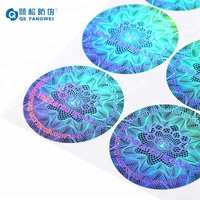 Autocollant holographique de sécurité anti-contrefaçon avec logo 3D, finition argentée brillante, numéro de série, pour usage cosmétique