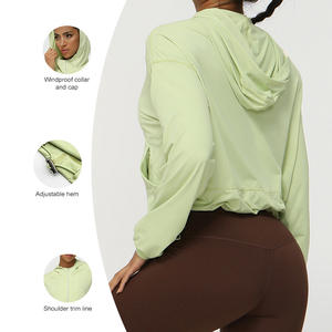 42348 महिलाओं के अपफ 50 + सूर्य संरक्षण जैकेट के साथ हुड कूलिंग शर्ट आउटडोर प्रदर्शन एथलेटिक परिधान - Product Image 3