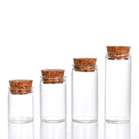 Bouteille à vœux en verre borosilicate tubulaire transparente de 5ml à 30ml avec bouchons en liège et en aluminium, écologique, pour mariage, étanche, givrée