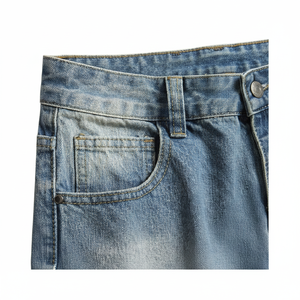 Pantalones vaqueros OEM de diseño personalizado para hombre, estilo callejero con calidad superior cómoda, cintura media, pierna recta, último diseño - Product Image 1