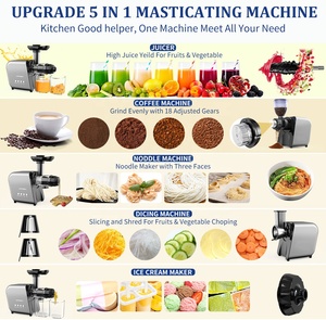 Extracteur de jus multifonction 5-en-1 autonettoyant pour légumes et fruits, sans découpe préalable, pour une cuisine simplifiée - Product Image 2