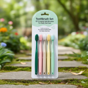 ชุดแปรงสีฟันขนแปรงนุ่มสีสันสดใส 5 ชิ้นสำหรับการดูแลช่องปากทุกวัน - Product Image 3