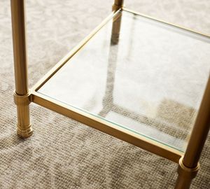 2-Tier Nightstands with Storage Shelves <strong>Slim</strong> Sofa <strong>Table</strong> Tempered Square Glass Side <strong>Table</strong> - Product Image 3
