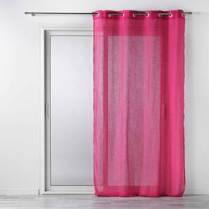 Rideau à œillets effet lin en tissu Zazy fuchsia 140x280cm - Product Image 1