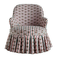 Fauteuil d'appoint rembourré en velours à jupe plissée, style salon français, pour hôtel, banquet de mariage, ou comme chaise de coiffeuse pour chambre à coucher