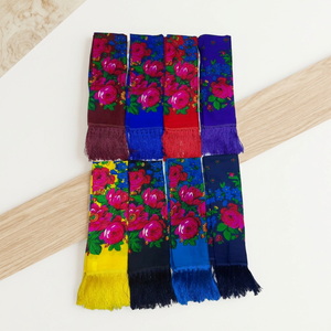 Ethnic Floral Print Fringe Rose Pattern Multicolor Tassel Women's Fashion Bohemian <b>Square</b> <b>Scarf</b> Four-Way Stretch Breathable - Product Image 5