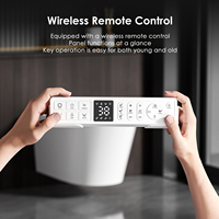 Bidet intelligent en céramique à fixation murale avec télécommande, siège chauffant et lumière nocturne pour salle de bain moderne