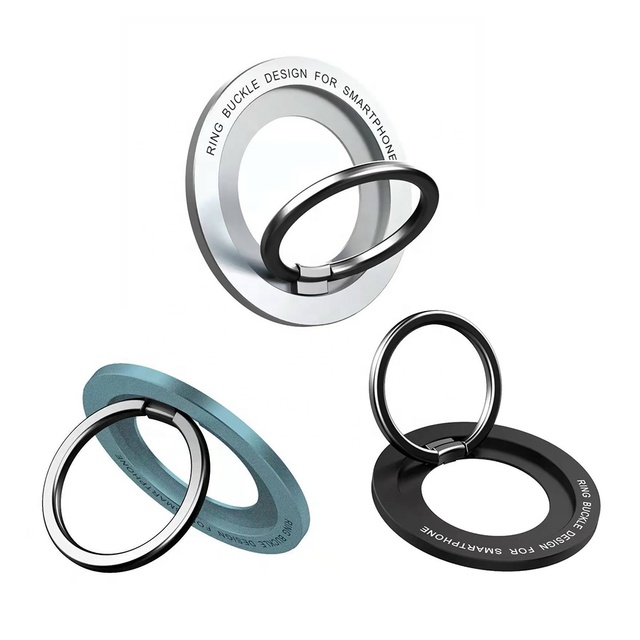 MagSafe Phone Kickstand Holder with Flexible Detachable Magnetic Ring Grip Zinc Alloy and Aluminium Material for Smartphones