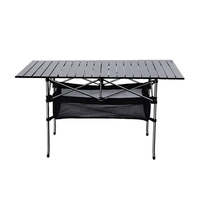 Table de camping pliable moderne en aluminium léger, pour pique-nique et barbecue, mobilier d'extérieur portable en métal noir pour salon