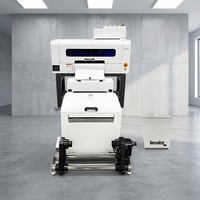 Machine d'impression DTF Lancelot 30 cm à double tête I1600, système d'encre blanche haute vitesse avec secoueur de poudre automatique pour les startups