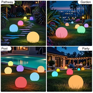 Lumière LED Globe Ball Neonawall <span class=keywords><strong>pour</strong></span> extérieur, lumière décorative de nuit <span class=keywords><strong>pour</strong></span> <span class=keywords><strong>jardin</strong></span>, patio, cour, paysage, mariage, fête, décoration de la maison - Product Image 6
