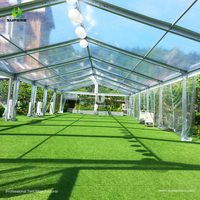 Grande Tente de Réception Extérieure pour Mariages et Expositions, Structure en Alliage d'Aluminium, Style Safari, Abri Durable avec Piquets et Toile de Fond