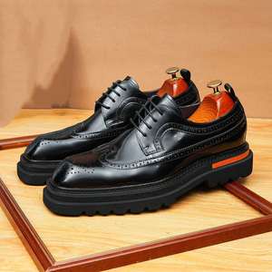 Couvre-chaussures en cuir tissé sur mesure de haute qualité pour chaussures d'affaires pour hommes, chaussures tendance - Product Image 6
