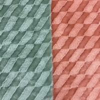 Tissu jacquard tricoté double couleur à motif losanges 100 % polyester de haute qualité, super doux et extensible pour vêtements et couvertures