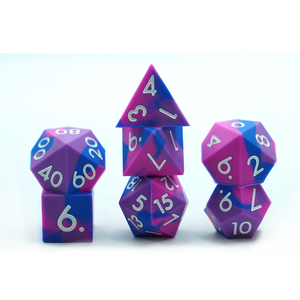 7 pièces Silicone mdn dés ensemble mdn table <span class=keywords><strong>RPG</strong></span> jeux Sharp Edge Squishy caoutchouc 3 couleurs mélange 16mm taille - Product Image 1