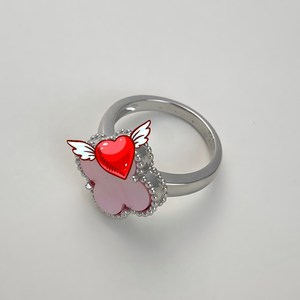 Anillos de Trébol de Cuatro Hojas Chapados en Oro al por Mayor, Exquisitos Anillos de Plata de Ley 925 con Trébol de Cuatro Hojas y Piedra Natural para <span class=keywords><strong>Mujer</strong></span> - Product Image 5