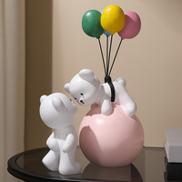 Nouveau 2024 pour la maison ours avec ballons résine ours ballon résine sculpture table sculpture déco