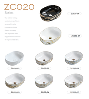 Lavabo de salle de bain en céramique de luxe de forme ovale, design artisanal, finition électrolytique multicolore, lavabo de table