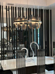 Lustre suspendu industriel vintage en fer noir pour salon, style luxe - Product Image 5