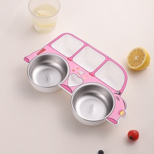 环保不锈钢汽车造型分隔板套装儿童餐具，适合幼儿训练饮食 - Product Image 5