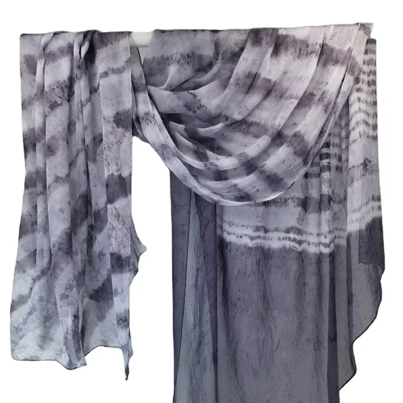 Écharpe en soie de haute qualité à la mode mouchoir Nature cravate teinture foulards en soie pour les femmes