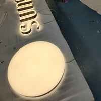 YIJIAO Enseigne lumineuse 3D en acrylique à LED facile à installer avec éclairage frontal et rétroéclairage pour signalétique de magasin et enseigne murale