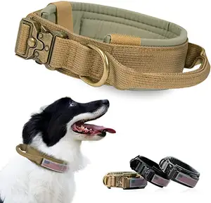 Tactical Dog Leash Collar Set K9 Nylon Metal Buckle Dog Training Tactical Collar with Handle collier laisse chien