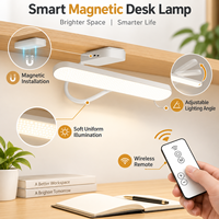 Lampe de table LED magnétique intelligente sans fil, télécommandée, à intensité réglable, pour l'étude et la lecture