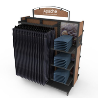 Étagère à jeans en bois personnalisable Apache pour supermarchés et centres commerciaux